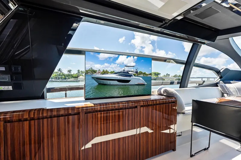 Slide: The Image of Luxurious interior of 2023 Riva 76 PERSEO Super yacht with sleek wood finishes. - 45