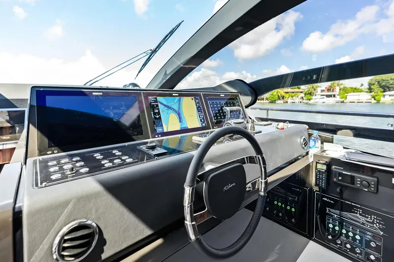 Slide: The Image of Luxurious helm of 2023 Riva 76 PERSEO Super yacht with advanced navigation systems. - 49