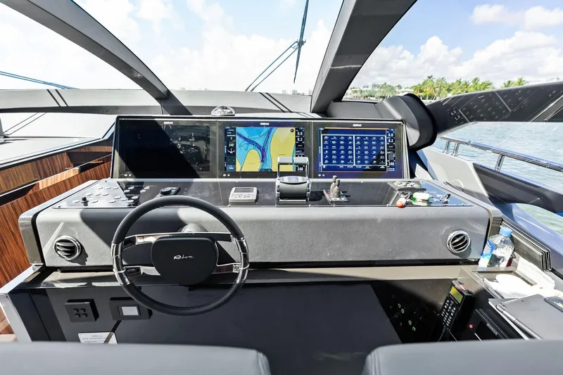 Slide: The Image of Cockpit of 2023 Riva 76 PERSEO Super yacht with advanced navigation systems. - 50