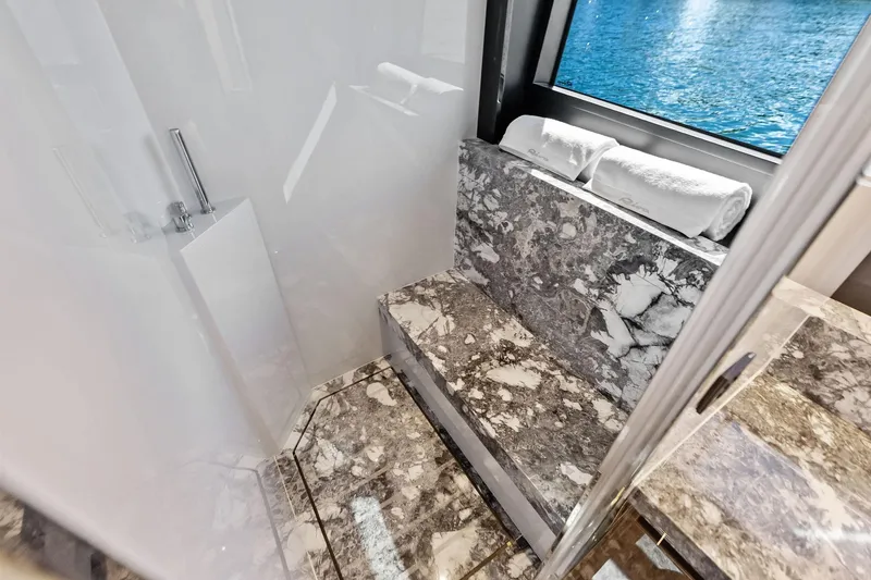 Slide: The Image of Luxurious marble bathroom interior on 2023 Riva 76 PERSEO Super yacht. - 65