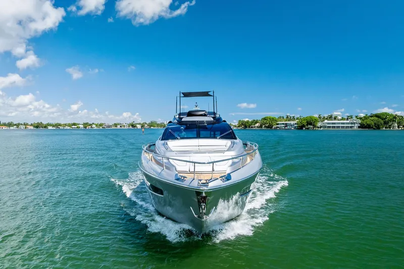 Slide: The Image of 2023 Riva 76 PERSEO Super yacht cruising on a sunny day. - 9