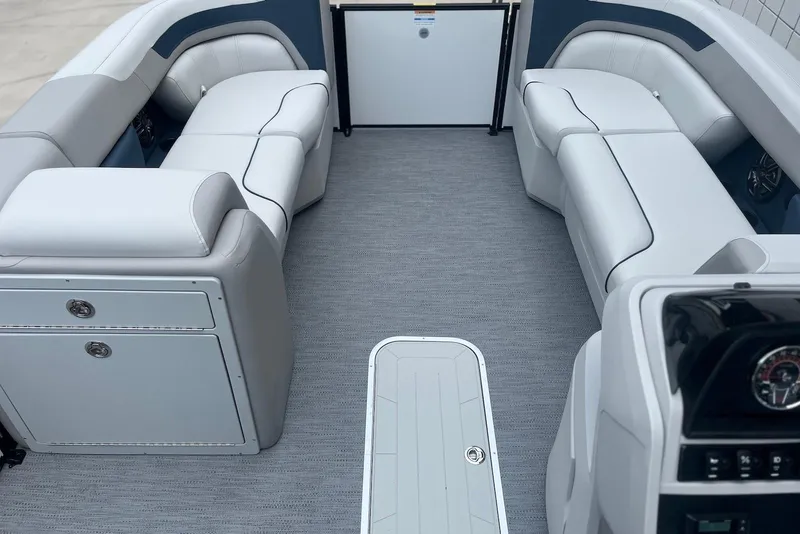 Slide: The Image of 2026 Godfrey SWEETWATER 2286 SFL boat interior with sleek seating and modern design. - 10