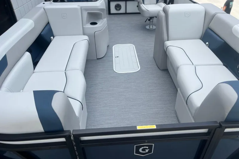 Slide: The Image of Interior of 2026 Godfrey SWEETWATER 2286 SFL pontoon boat with plush seating. - 6