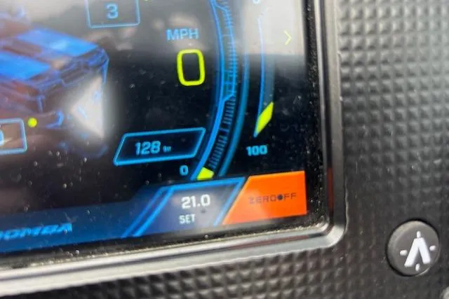 Slide: The Image of Dashboard display of a 2022 Moomba Kaiyen showing speed and settings. - 26