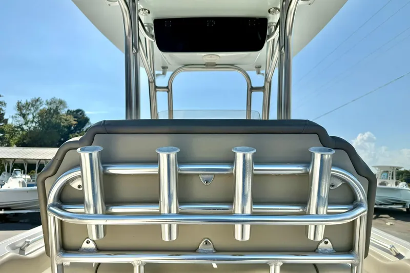 Slide: The Image of 2022 Key West 219 FS boat with rod holders and sleek design. - 36