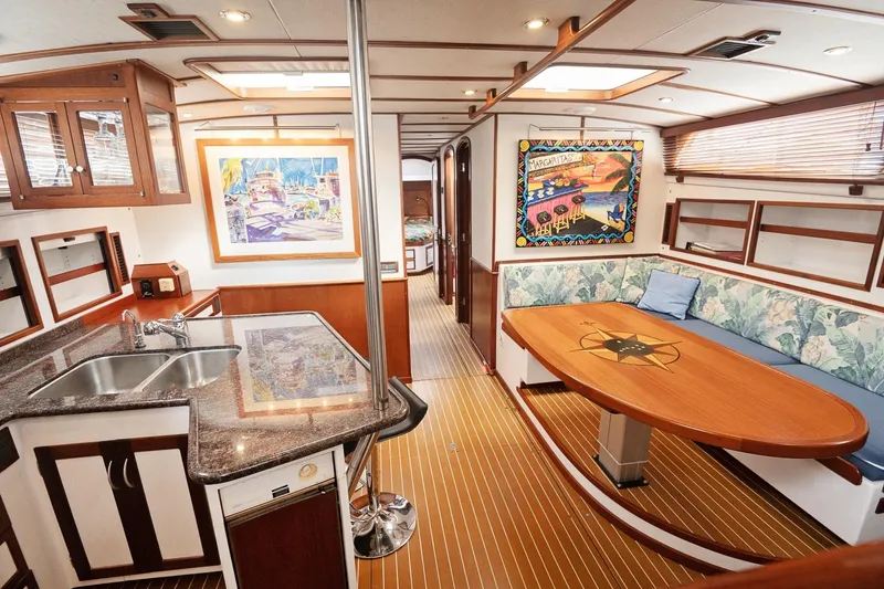 Slide: The Image of Luxurious 2007 Pilot Cruiser Expedition yacht interior with kitchen and dining area. - 31