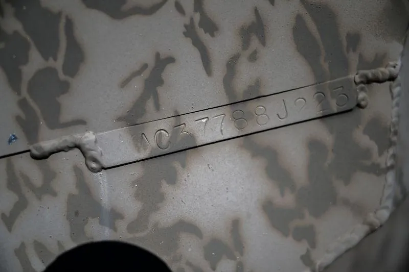 Slide: The Image of Close-up of serial number on 2023 Edge Duck Boats model 17 with camouflage pattern. - 4