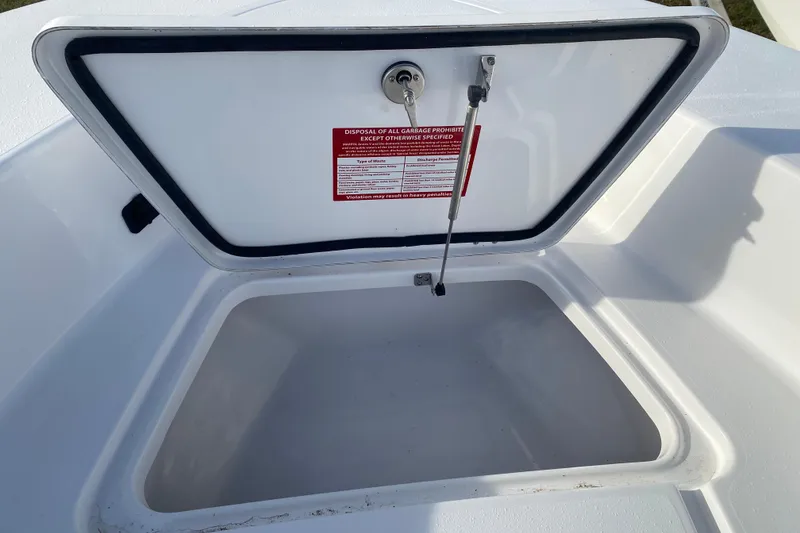 Slide: The Image of Open storage compartment on 2024 Tidewater 180 CC Adventure boat. - 4