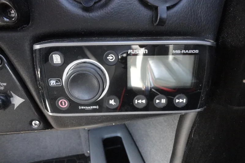 Slide: The Image of Fusion MS-RA205 stereo system in 2017 Moomba Craz boat dashboard. - 10