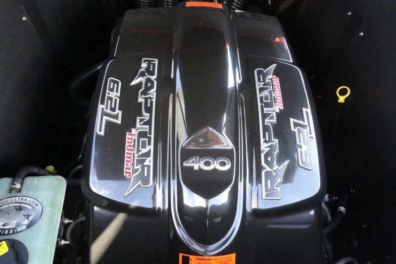 Slide: The Image of 2017 Moomba Craz Raptor 6.2L Indmar engine, showcasing powerful performance features. - 20