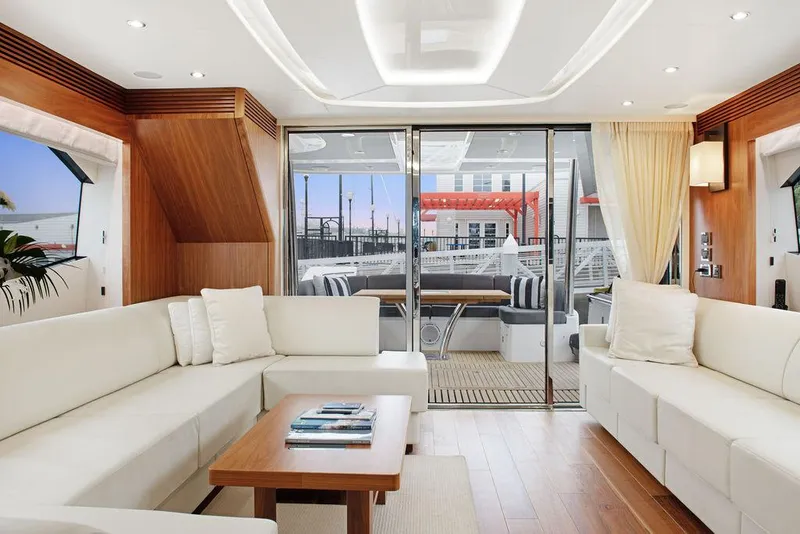 Slide: The Image of Luxurious interior of 2016 Sunseeker 75 Yacht with elegant seating and modern design. - 28