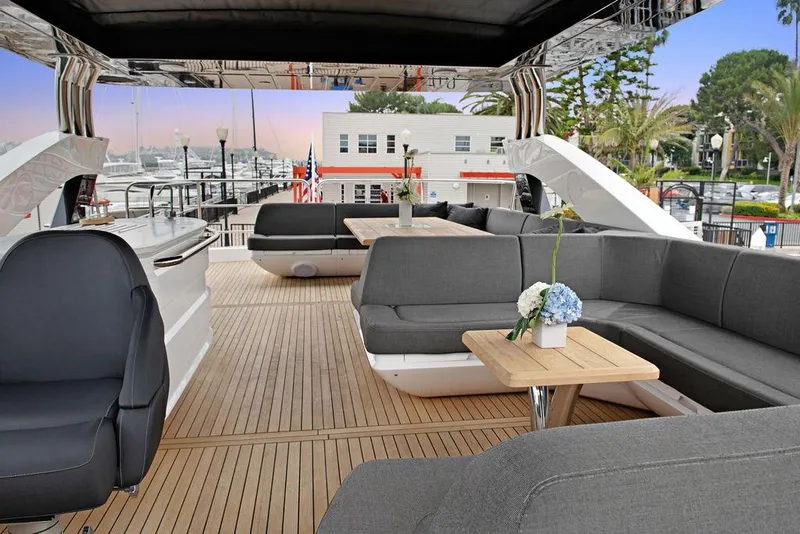 Slide: The Image of Luxurious 2016 Sunseeker 75 Yacht interior with elegant seating and modern design. - 38