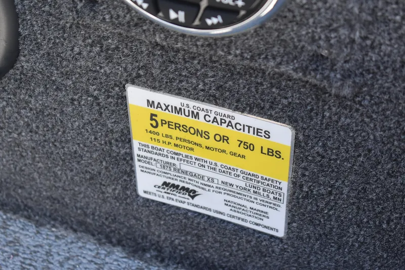 Slide: The Image of 2026 Lund 1875 Renegade boat interior with seating and control panel. - 14