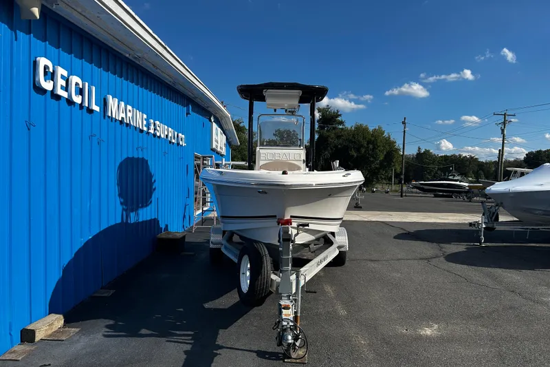 Slide: The Image of 2018 Robalo R180 Center Console boat on trailer at Cecil Marine Supply. - 6