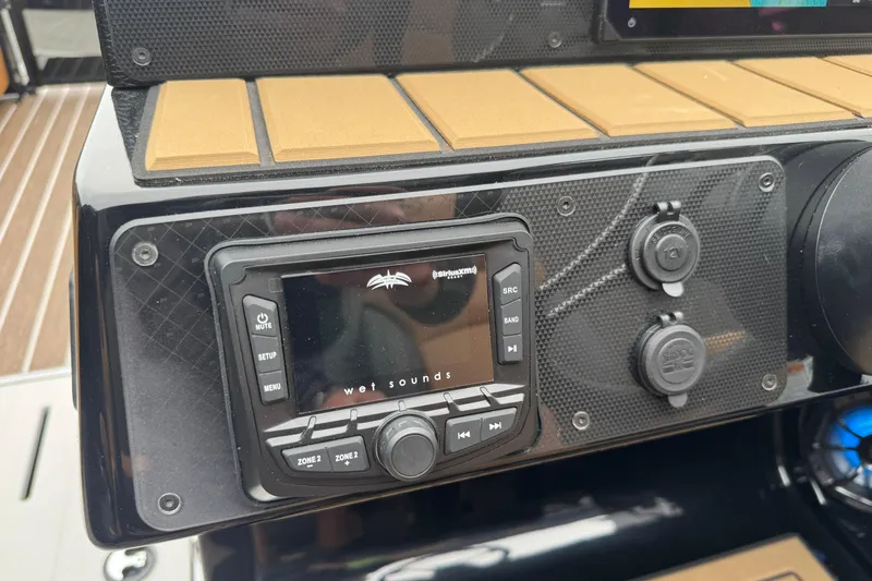 Slide: The Image of Dashboard of 2026 Premier 230 Solaris RL with Wet Sounds audio system. - 16