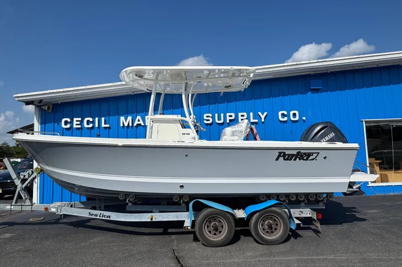 Slide: The Image of 2025 Parker 230 Coastal Elite boat on trailer at Cecil Marine Supply Co. - 4