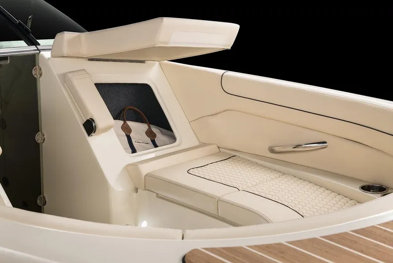 Slide: The Image of Manufacturer Provided Image: Luxurious interior of 2025 Chris-Craft Launch 28 GT boat with elegant seating. - 9