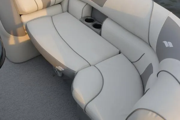 Slide: The Image of Manufacturer Provided Image: 2019 Starcraft EX 20 C boat interior seating with cup holders. - 8