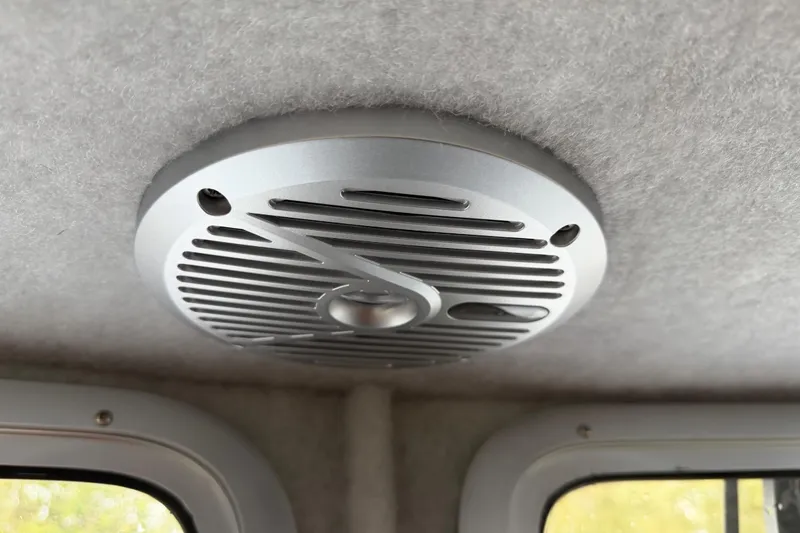 Slide: The Image of Ceiling speaker inside 2017 KingFisher 2825 Offshore boat cabin, featuring a sleek design. - 73