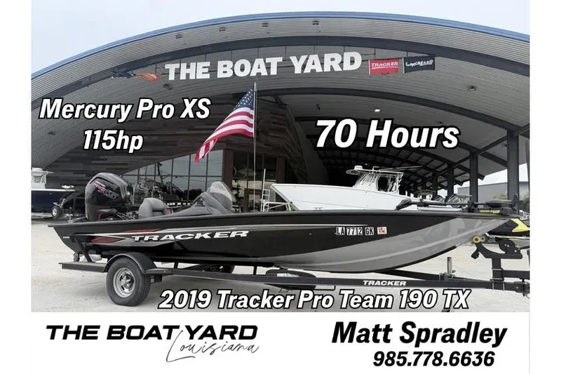 The Image of 2019 Tracker Pro Team 190 TX boat with Mercury Pro XS 115hp engine, 70 hours, at The Boat Yard. - 1