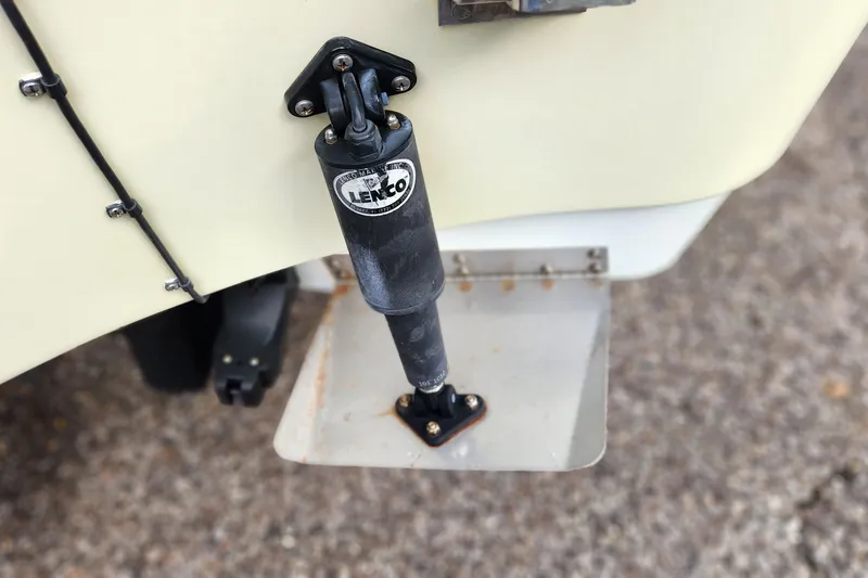 Slide: The Image of Close-up of a 2005 Polar 2310 Bay boat's Lenco trim tab actuator. - 12