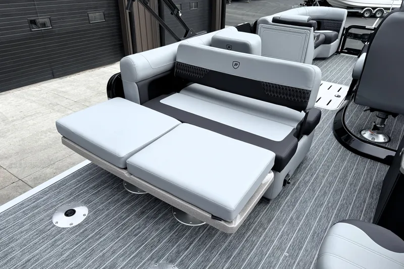 Slide: The Image of Luxurious seating on 2026 Premier 230 SOLARIS RS boat, featuring modern design and comfort. - 11