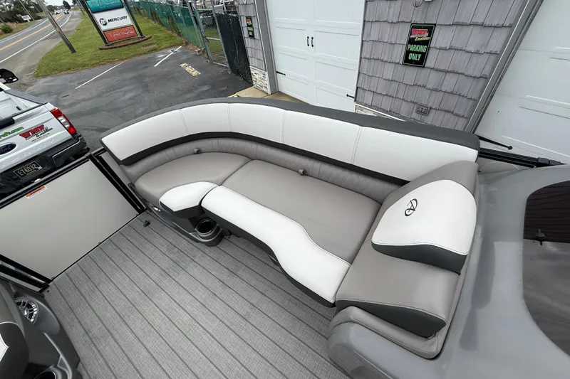 Slide: The Image of Luxurious seating on 2022 Avalon 2585 Catalina VRB Tri Toon boat, featuring Mercury 250 V-8 Verado. - 14
