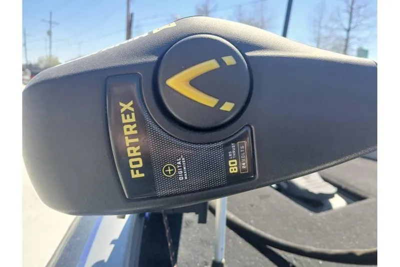 Slide: The Image of Close-up of Fortrex trolling motor control on a 1994 Gambler 21 boat. - 7