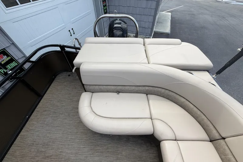 Slide: The Image of 2019 Avalon 2285 LSZ Cruise boat interior with plush seating and high-performance design. - 20