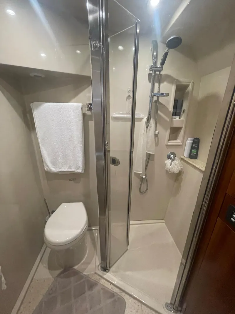 Slide: The Image of Bathroom interior of 2012 Cruisers Yachts 48 Cantius with shower and toilet. - 19