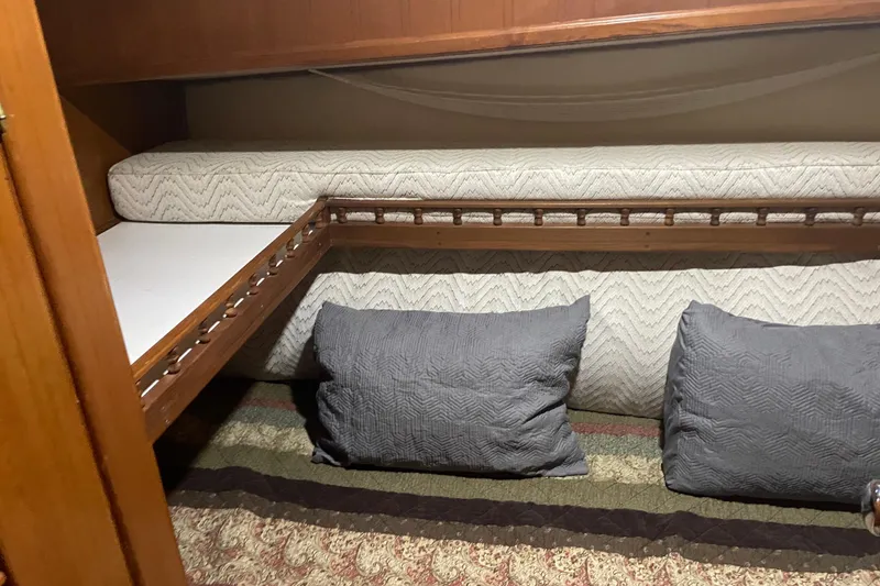 Slide: The Image of Interior cabin of 1981 Cheer Men PT 38 Europa with bedding and cushions. - 41