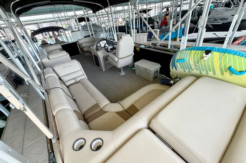 Slide: The Image of 2017 Bentley Pontoons 223 Cruise interior with luxurious seating and modern amenities. - 3