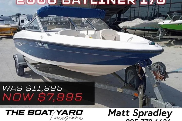 The Image of 2008 Bayliner 175 boat for sale, blue and white, discounted price, at The Boat Yard Louisiana. - 0