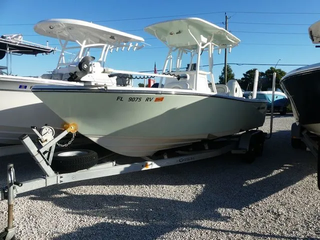 The Image of 2019 Sea Born LX22 Center Console on trailer, side view. - 1