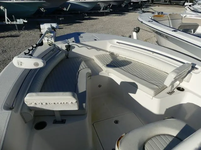 Slide: The Image of Open storage compartment on a 2019 Sea Born LX22 boat. - 14