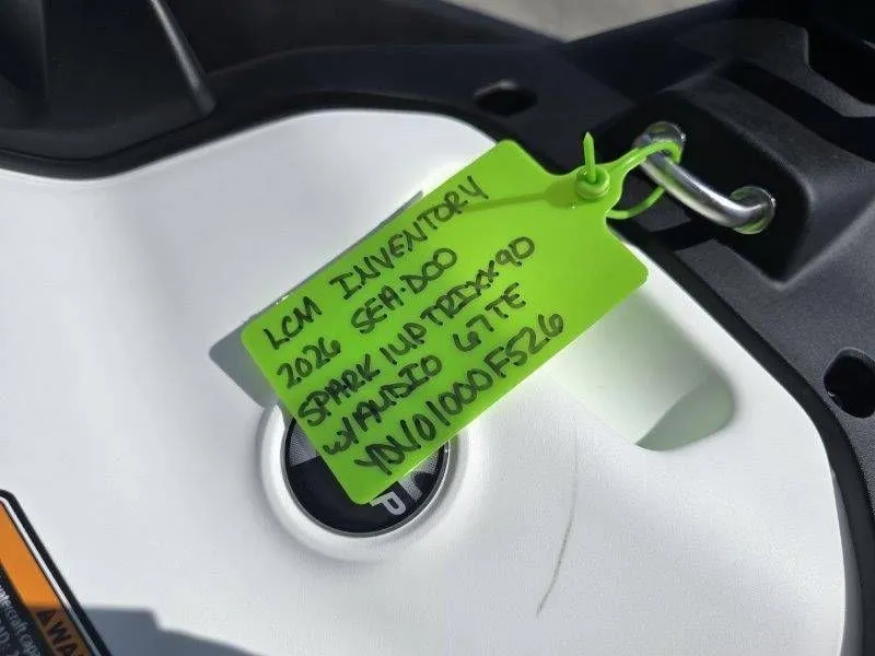 Slide: The Image of 2026 Sea-Doo Spark Trixx with green inventory tag. - 17