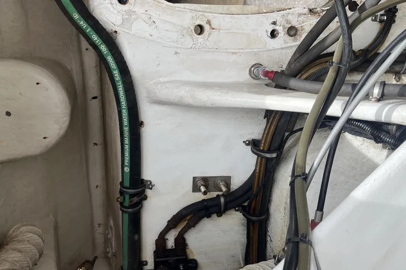 Slide: The Image of Electrical wiring and components inside a 2007 Nor-Tech Supercat 3600 boat. - 14