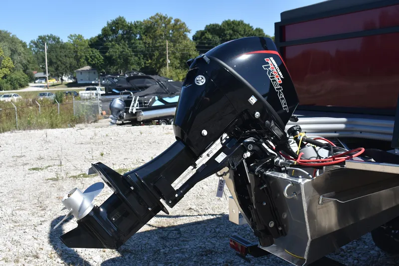 Slide: The Image of 2026 Lowe LS 190 boat motor on trailer, outdoor setting. - 8