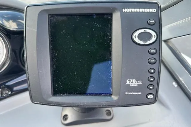 Slide: The Image of Humminbird 678c HD sonar display on 2012 Smoker Craft Pro Angler XL 162 boat. - 10
