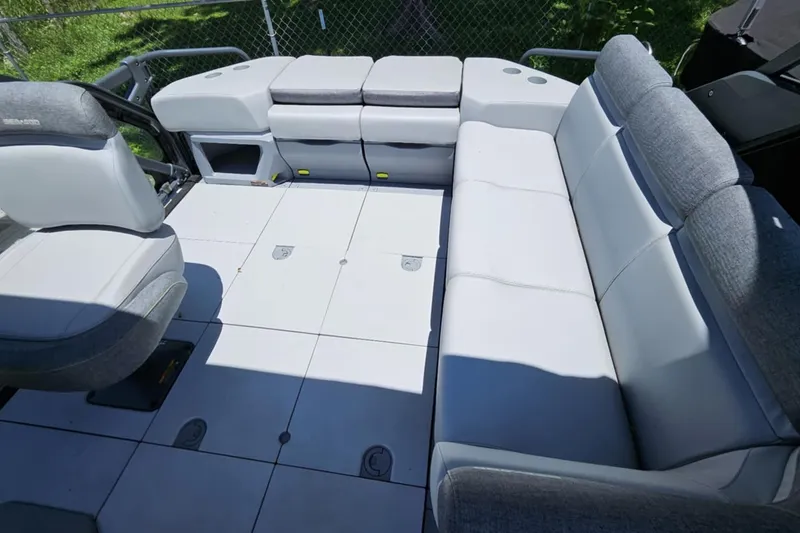 Slide: The Image of 2024 Seadoo Cruise 21 interior with spacious seating and modern design. - 6