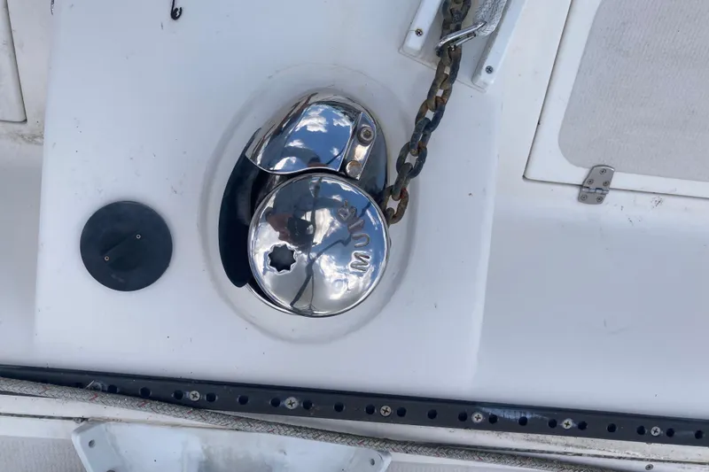 Slide: The Image of Anchor windlass on 2009 Seawind 36 1000XL catamaran deck. - 39