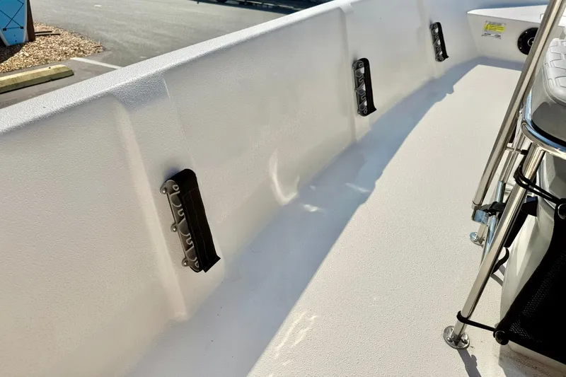 Slide: The Image of 2025 Carolina Skiff EV198 Sea Skiff interior detail with mounted accessories. - 28
