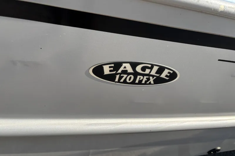Slide: The Image of 2017 G3 Eagle 170 PFX boat emblem on a silver surface. - 45