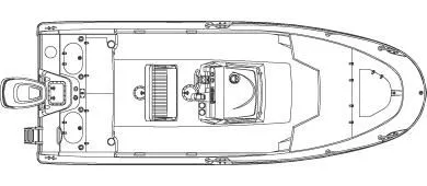 Slide: The Image of Top view schematic of a 2004 Boston Whaler 220 Dauntless boat. - 17