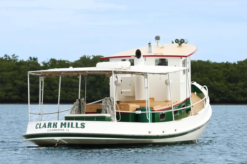 Slide: The Image of 1972 Mills Boat Works tug boat on calm water, Clearwater, Florida. - 3