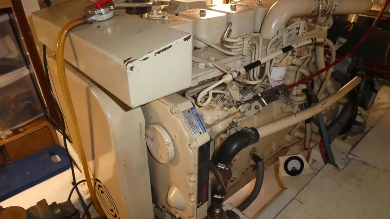 Slide: The Image of Engine room of 1992 Ocean Alexander 456 Classicco yacht. - 43