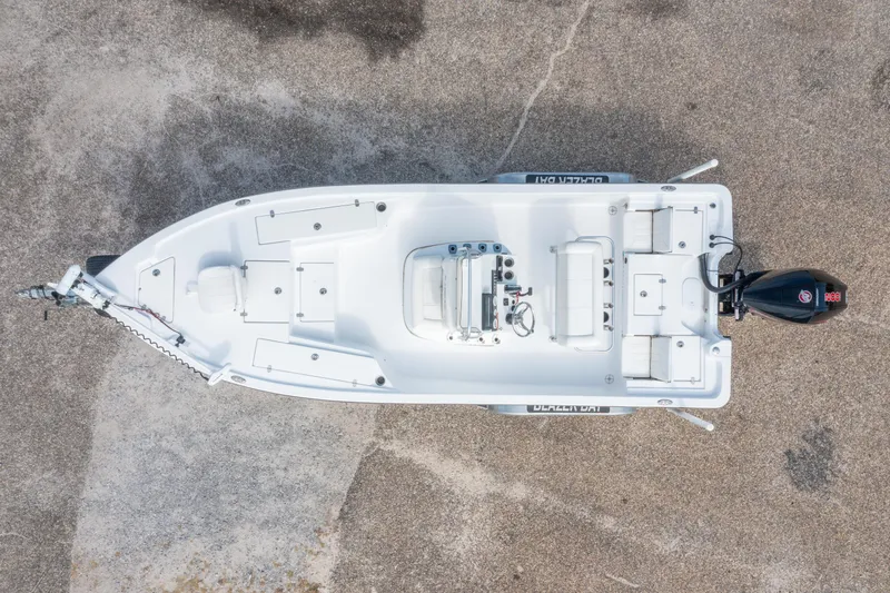 Slide: The Image of Aerial view of 2021 Blazer Bay 2200 boat on concrete surface. - 9
