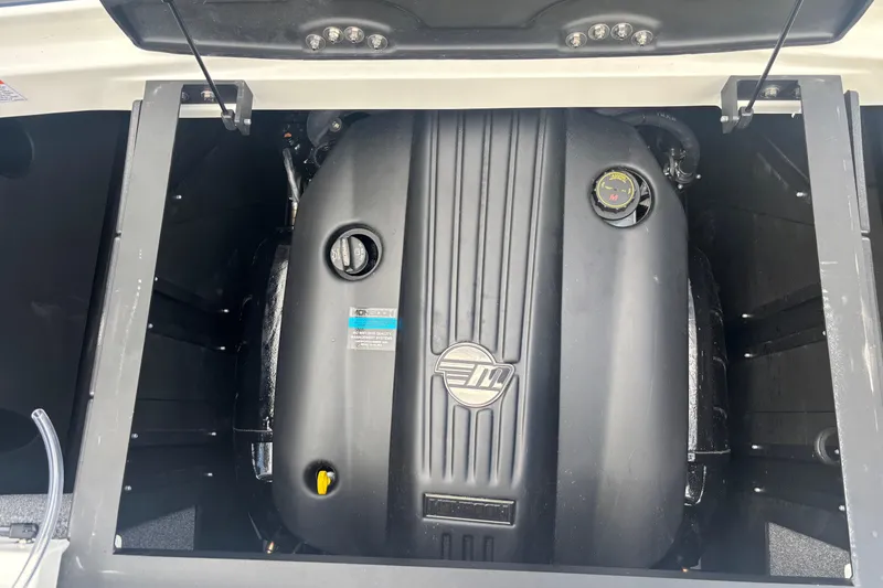 Slide: The Image of 2025 Malibu Wakesetter 22 MXZ engine compartment with Monsoon engine. - 17