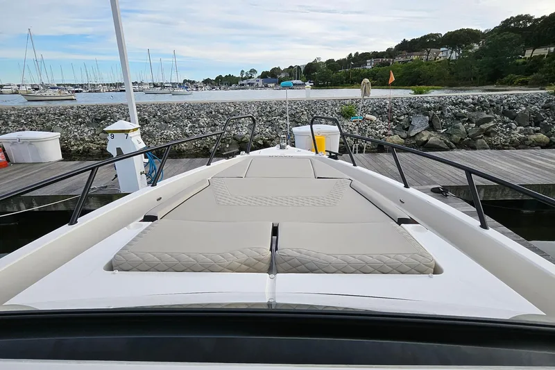 Slide: The Image of Interior view of 2025 Navan S30 cabin with cushioned seating and storage. - 5