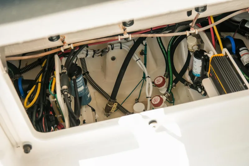 Slide: The Image of 2023 Robalo R270 Center Console boat wiring and components detail. - 29